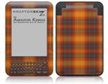 Plaid Pumpkin Orange - Decal Style Skin fits Amazon Kindle 3 Keyboard (with 6 inch display)