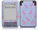 Flamingos on Blue - Decal Style Skin fits Amazon Kindle 3 Keyboard (with 6 inch display)