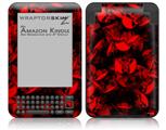Skulls Confetti Red - Decal Style Skin fits Amazon Kindle 3 Keyboard (with 6 inch display)