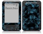 Skulls Confetti Blue - Decal Style Skin fits Amazon Kindle 3 Keyboard (with 6 inch display)