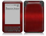 Simulated Brushed Metal Red - Decal Style Skin fits Amazon Kindle 3 Keyboard (with 6 inch display)