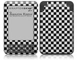Checkered Canvas Black and White - Decal Style Skin fits Amazon Kindle 3 Keyboard (with 6 inch display)