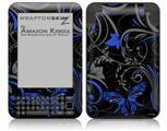 Twisted Garden Gray and Blue - Decal Style Skin fits Amazon Kindle 3 Keyboard (with 6 inch display)