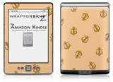 Anchors Away Peach - Decal Style Skin (fits 4th Gen Kindle with 6inch display and no keyboard)