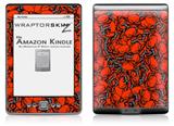 Scattered Skulls Red - Decal Style Skin (fits 4th Gen Kindle with 6inch display and no keyboard)