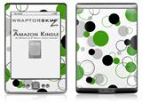 Lots of Dots Green on White - Decal Style Skin (fits 4th Gen Kindle with 6inch display and no keyboard)