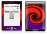 Alecias Swirl 01 Red - Decal Style Skin (fits 4th Gen Kindle with 6inch display and no keyboard)