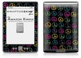 Kearas Peace Signs on Black - Decal Style Skin (fits 4th Gen Kindle with 6inch display and no keyboard)