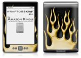 Metal Flames Yellow - Decal Style Skin (fits 4th Gen Kindle with 6inch display and no keyboard)
