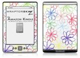 Kearas Flowers on White - Decal Style Skin (fits 4th Gen Kindle with 6inch display and no keyboard)