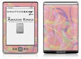 Neon Swoosh on Pink - Decal Style Skin (fits 4th Gen Kindle with 6inch display and no keyboard)
