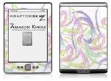 Neon Swoosh on White - Decal Style Skin (fits 4th Gen Kindle with 6inch display and no keyboard)