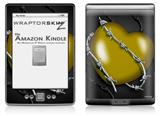 Barbwire Heart Yellow - Decal Style Skin (fits 4th Gen Kindle with 6inch display and no keyboard)