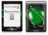 Barbwire Heart Green - Decal Style Skin (fits 4th Gen Kindle with 6inch display and no keyboard)