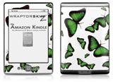 Butterflies Green - Decal Style Skin (fits 4th Gen Kindle with 6inch display and no keyboard)