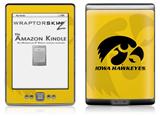 Iowa Hawkeyes Tigerhawk Black on Gold - Decal Style Skin (fits 4th Gen Kindle with 6inch display and no keyboard)
