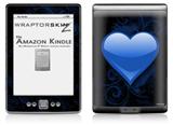 Glass Heart Grunge Blue - Decal Style Skin (fits 4th Gen Kindle with 6inch display and no keyboard)