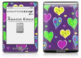Crazy Hearts - Decal Style Skin (fits 4th Gen Kindle with 6inch display and no keyboard)