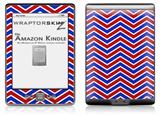 Zig Zag Red White and Blue - Decal Style Skin (fits 4th Gen Kindle with 6inch display and no keyboard)
