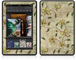 Amazon Kindle Fire (Original) Decal Style Skin - Flowers and Berries Yellow