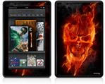 Amazon Kindle Fire (Original) Decal Style Skin - Flaming Fire Skull Orange