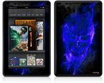 Amazon Kindle Fire (Original) Decal Style Skin - Flaming Fire Skull Blue