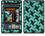 Amazon Kindle Fire (Original) Decal Style Skin - Retro Houndstooth Seafoam Green