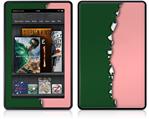 Amazon Kindle Fire (Original) Decal Style Skin - Ripped Colors Green Pink