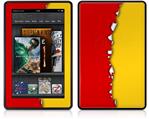Amazon Kindle Fire (Original) Decal Style Skin - Ripped Colors Red Yellow