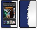 Amazon Kindle Fire (Original) Decal Style Skin - Ripped Colors Blue White