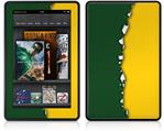 Amazon Kindle Fire (Original) Decal Style Skin - Ripped Colors Green Yellow