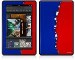 Amazon Kindle Fire (Original) Decal Style Skin - Ripped Colors Blue Red