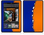 Amazon Kindle Fire (Original) Decal Style Skin - Ripped Colors Blue Orange