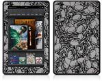 Amazon Kindle Fire (Original) Decal Style Skin - Scattered Skulls Gray