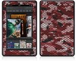 Amazon Kindle Fire (Original) Decal Style Skin - HEX Mesh Camo 01 Red