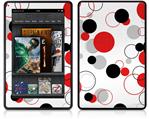Amazon Kindle Fire (Original) Decal Style Skin - Lots of Dots Red on White