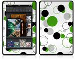 Amazon Kindle Fire (Original) Decal Style Skin - Lots of Dots Green on White