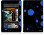 Amazon Kindle Fire (Original) Decal Style Skin - Lots of Dots Blue on Black