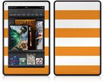 Amazon Kindle Fire (Original) Decal Style Skin - Kearas Psycho Stripes Orange and White