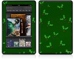 Amazon Kindle Fire (Original) Decal Style Skin - Christmas Holly Leaves on Green