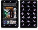 Amazon Kindle Fire (Original) Decal Style Skin - Pastel Butterflies Purple on Black