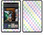 Amazon Kindle Fire (Original) Decal Style Skin - Pastel Hearts on White