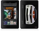 Amazon Kindle Fire (Original) Decal Style Skin - 2010 Chevy Camaro White - Orange Stripes on Black
