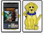Amazon Kindle Fire (Original) Decal Style Skin - Puppy Dogs on White