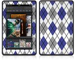Amazon Kindle Fire (Original) Decal Style Skin - Argyle Blue and Gray
