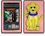 Amazon Kindle Fire (Original) Decal Style Skin - Puppy Dogs on Pink