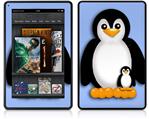 Amazon Kindle Fire (Original) Decal Style Skin - Penguins on Blue