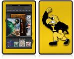 Amazon Kindle Fire (Original) Decal Style Skin - Iowa Hawkeyes Herky on Gold
