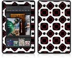Amazon Kindle Fire (Original) Decal Style Skin - Red And Black Squared