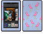 Amazon Kindle Fire (Original) Decal Style Skin - Flamingos on Blue